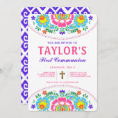 Invitation Fiesta First Communion (Devant / Derrière)