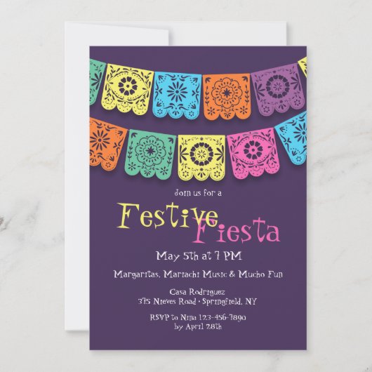 Invitation Fiesta Flags (Devant)