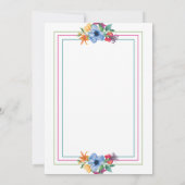 Invitation Fiesta Fleurs Aquarelle Florale Blanc Quinceanera (Dos)