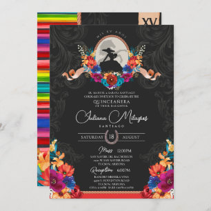 Invitation Fiesta Fleurs Lumineuses Beau Ranch Quinceañera