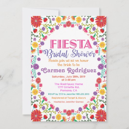 Invitation Fiesta Floral Bridal (Devant)