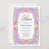 Invitation Fiesta Floral Fête des mariées colorée (Devant)