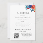 Invitation Fiesta Floral mexicain coloré QR Code Mariage (Dos)