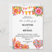 Invitation Fiesta florale colorée Mariage mexicain (Devant)