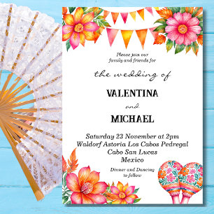 Invitation Fiesta florale colorée Mariage mexicain