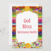 Invitation Fiesta Florale Mexicaine couleur or Fille Annivers (Dos)