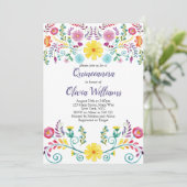 Invitation Fiesta Florale mexicaine de Quinceanera (Debout devant)