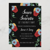 Invitation Fiesta Florals mexicains de la Fiesta de la révéla (Devant / Derrière)