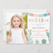 Invitation Fiesta FOUR ever Mexicaine 4e anniversaire de fête (Devant)
