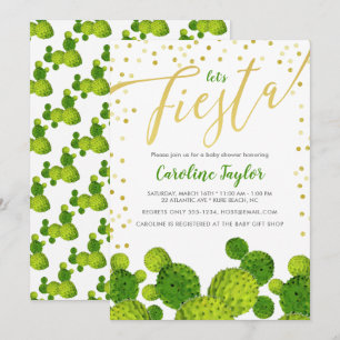 Invitation Fiesta Gold et Baby shower vert