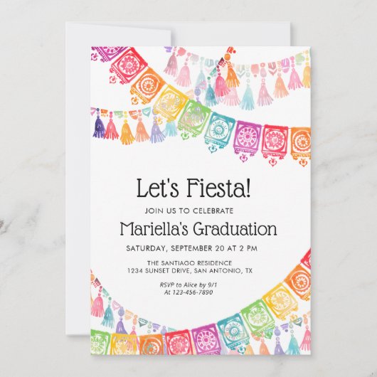 Invitation Fiesta Graduation (Devant)