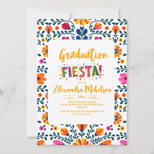 Invitation Fiesta Graduation Mexicaine (Devant)