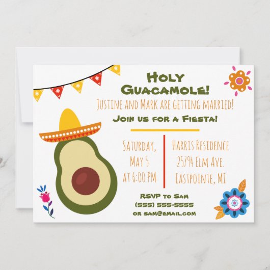 Invitation Fiesta Holy Guacamole (Devant)