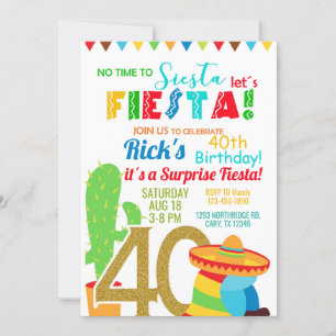 Invitation Fiesta homme / homme 40e anniversaire invitation. 