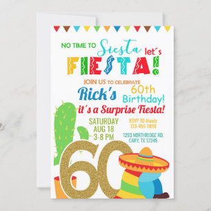 Invitation Fiesta homme / homme 60e anniversaire invitation. 