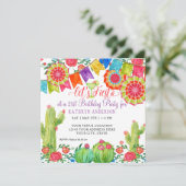 Invitation Fiesta Margarita Cactus 21e anniversaire Surprise (Debout devant)