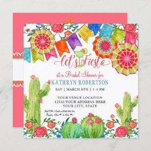 Invitation Fiesta Margarita Cactus Fête de l'mariée Pennant