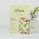 Invitation Fiesta Margarita Fête des mariées florale (Debout devant)