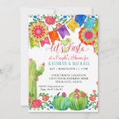 Invitation Fiesta Margarita Floral Cactus Art Couples Douche (Devant)