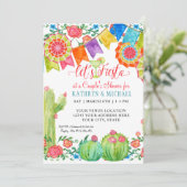 Invitation Fiesta Margarita Floral Cactus Art Couples Douche (Debout devant)