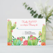 Invitation Fiesta Margarita Floral Cactus Mariage RSVP (Debout devant)