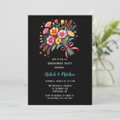 Invitation Fiesta Mariage Bouquet Vibrant (Debout devant)