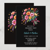 Invitation Fiesta Mariage Bouquet Vibrant (Devant / Derrière)