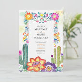 Invitation FIESTA MARIAGE - Fleurs Folkart Moderne (Debout devant)