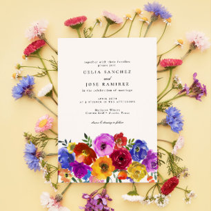 Invitation Fiesta Mariage Floral coloré mexicain