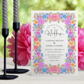 Invitation Fiesta Mariage Floral coloré mexicain