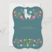 Invitation Fiesta Mariage Llama Fleurs folkloriques Cactus (Dos)