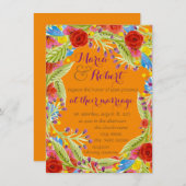 Invitation Fiesta Mariage Tangerine (Devant / Derrière)