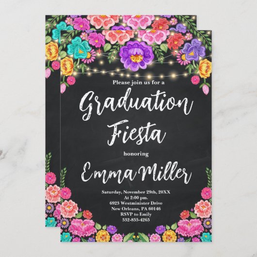 Invitation Fiesta mexicaine (Devant / Derrière)