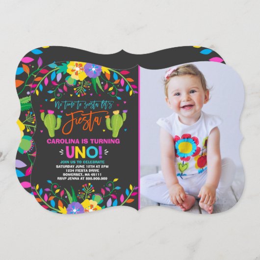 Invitation Fiesta mexicaine d'anniversaire d'invitation (Devant / Derrière)