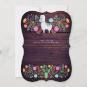 Invitation Fiesta mexicaine Fleurs folkloriques rustiques Lla (Dos)