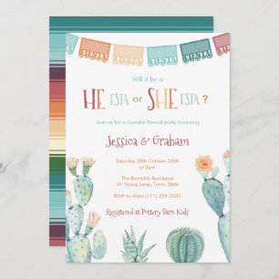 Invitation Fiesta mexicaine He Esta She ESTA Unisex Baby show