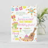 Invitation Fiesta Mexicaine Pinata Taco Deux Anniversaire (Debout devant)