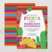 Invitation Fiesta Mexicaine Sud-Ouest Taco Anniversaire (Devant / Derrière)