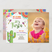 Invitation Fiesta Mexique Anniversaire Cactus (Devant / Derrière)