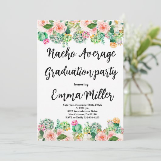 Invitation Fiesta Nacho Graduation moyenne (Debout devant)