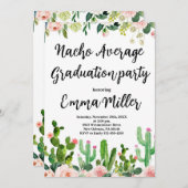 Invitation Fiesta Nacho Moyenne de la fête de graduation (Devant / Derrière)