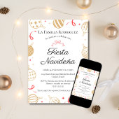 Invitation Fiesta Navideña Gold & Red Christmas Party