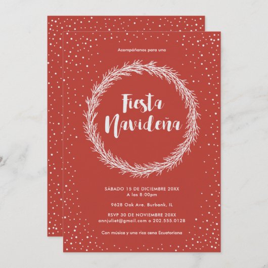 Invitation Fiesta Navideña Navidad (Devant / Derrière)