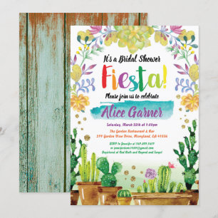 Invitation Fiesta nuptiale avec cactus