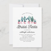 Invitation Fiesta nuptiale de Cactus en aquarelle rose (Devant)