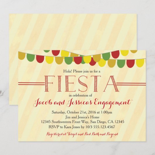 Invitation Fiesta Party (Devant / Derrière)