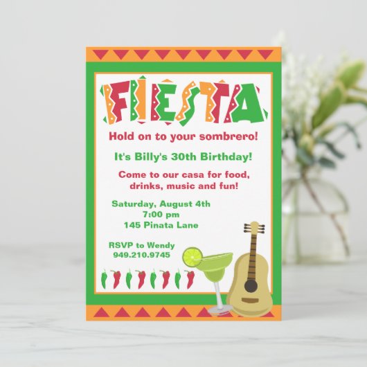 Invitation Fiesta Party (Debout devant)
