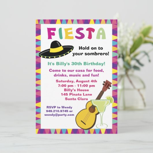 Invitation Fiesta Party (Debout devant)