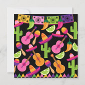 Invitation Fiesta Party Sombrero Cactus Lims Peppers Maracas (Dos)