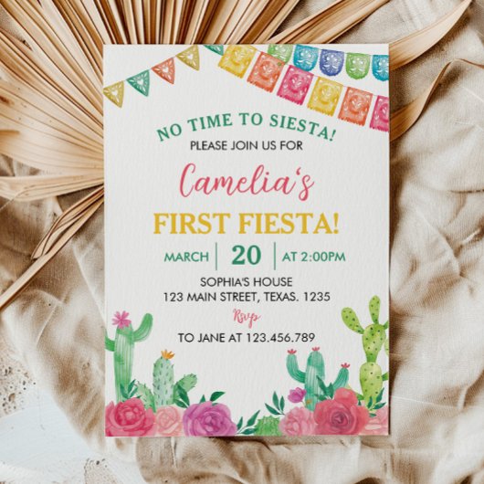 Invitation Fiesta Pas Le Temps De Siesta 1er Anniversaire Inv